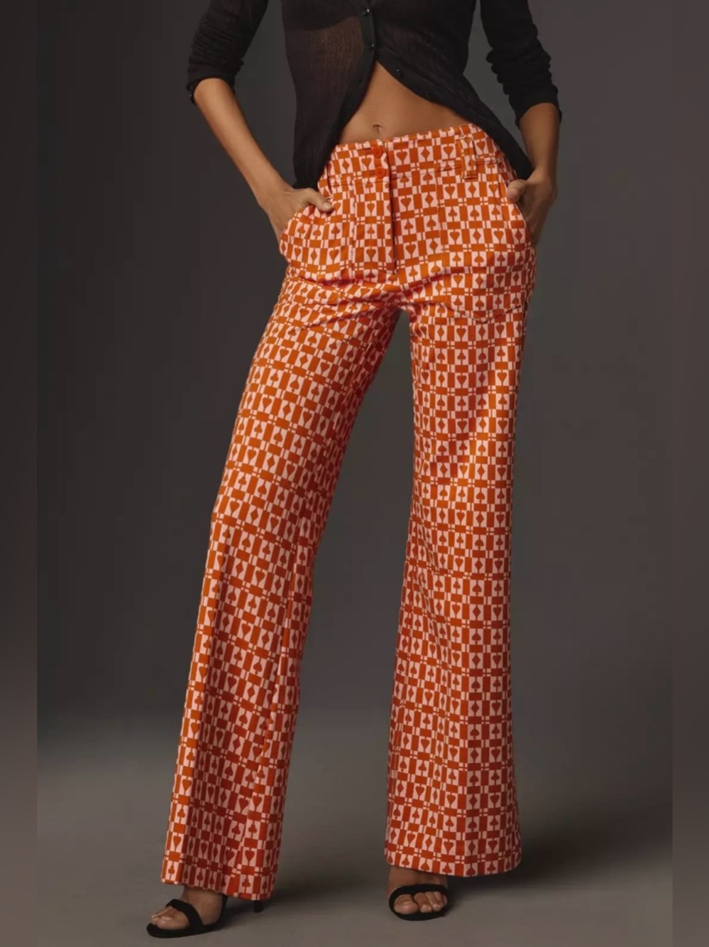 Anthropologie Naomi Ponte Wide-Leg Flare Pants by Maeve Printed Edition  XL Tall